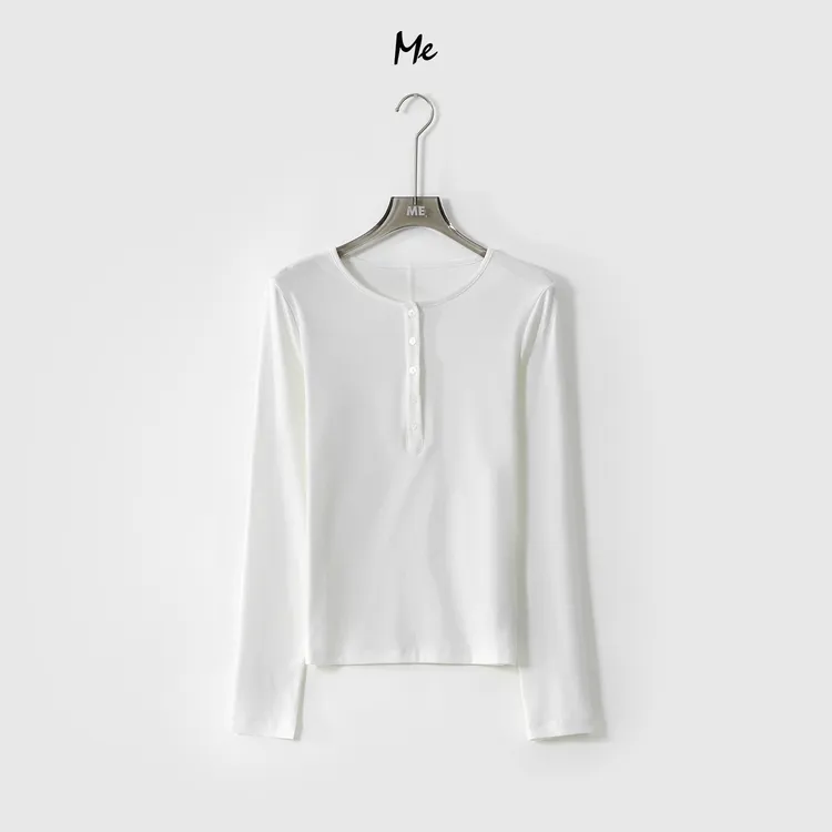 ME【中分线亨利衫】极简高知呼吸感显瘦舒适百搭休闲T恤MESS1642