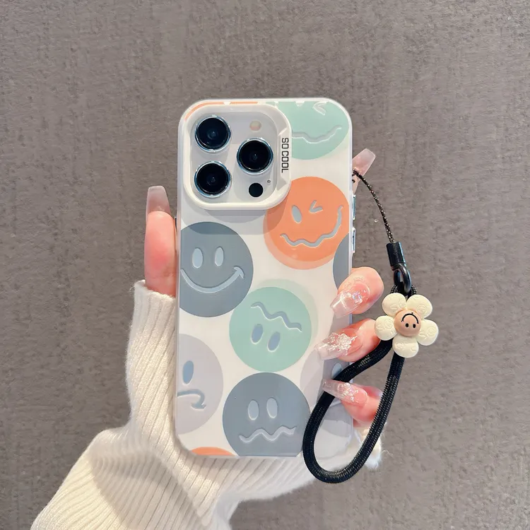 简约笑脸适用苹果OPPO荣耀华为小米vivo小清新iPhone16女15手机壳