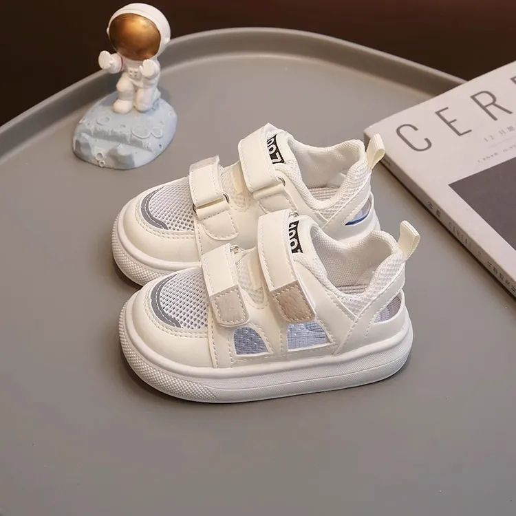儿童运动凉鞋男童夏款小童宝宝包头镂空单网鞋女童2025新款小白鞋
