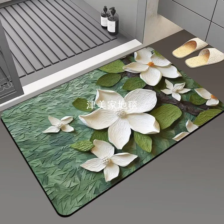硅藻泥软垫吸水速干垫卫生间门口地垫卫浴厕所硅藻土防滑浴室脚垫