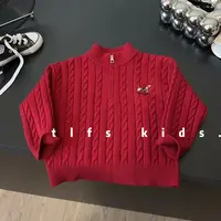 童例「250-046麻花腊肠小狗针织衫」秋冬儿童软糯圆领衫男女童休闲