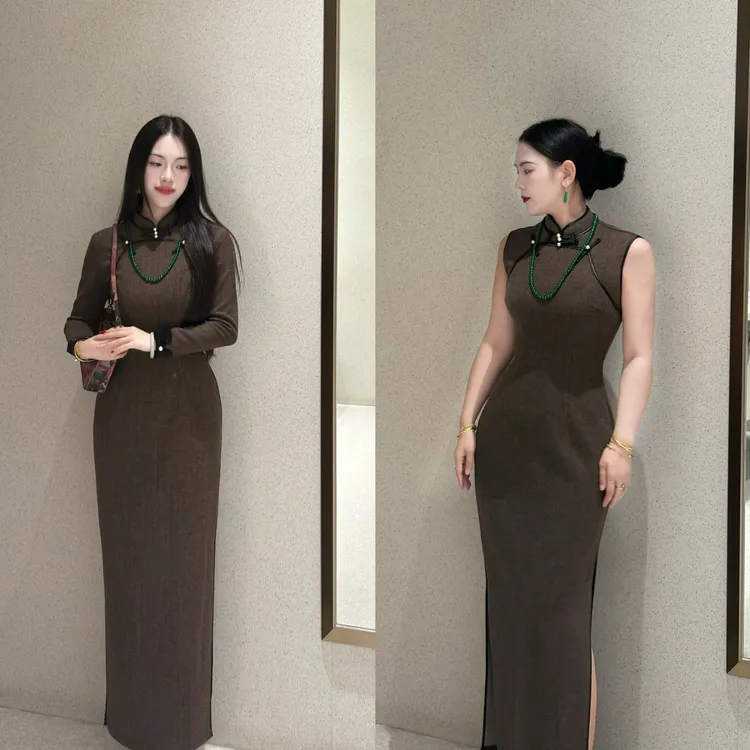 LHMknk1画报夫人原创自制厚款高级西装复古气质新式旗袍 宋氏美学