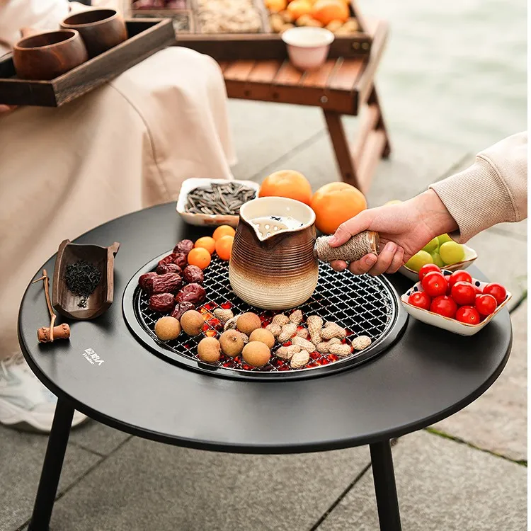 【原始人得闲围炉】C煮茶烧烤炉烤火炉套装户外围炉煮茶取暖桌一体