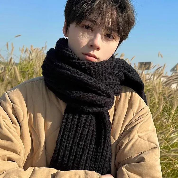 围巾毛线手工diy编织材料包送男友礼物女钩织牛奶情人棉粗线冬季