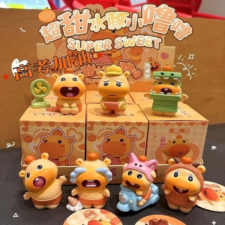 水豚噜仔卡通创意桌面摆件萌趣公仔树脂工艺品摆件礼物噜噜