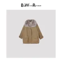 BIG WHITE REMADE“卡其云境”高奢大狐狸毛翻领白鹅绒派克服DB992