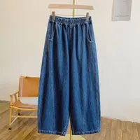 Y3259松紧腰牛仔老爹裤