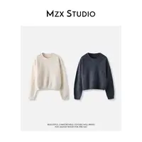 MZX 秋季100羊毛慵懒感圆领长袖纯色上衣 SY5103-M