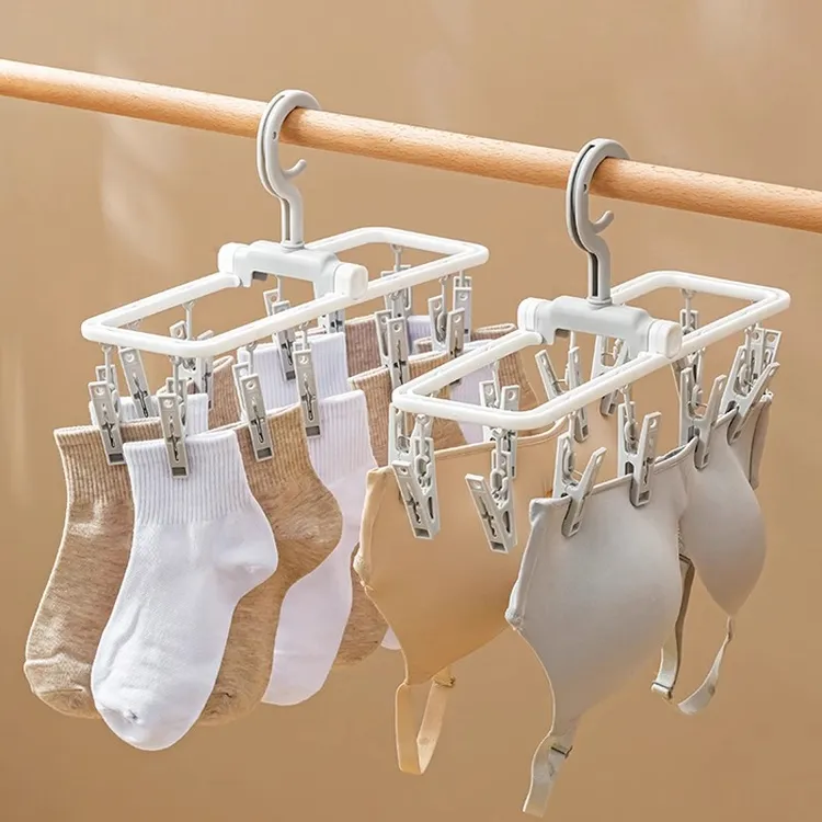 折叠晾衣架多夹子晒袜子架内衣内裤晾晒神器宿舍多功能凉袜的架子