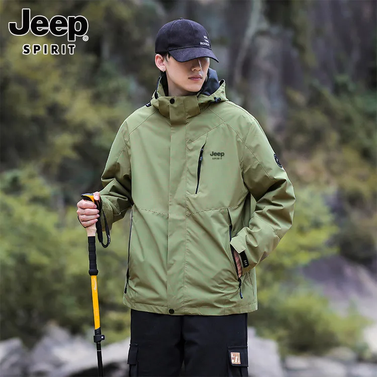 JEEP SPIRIT三合一冲锋衣2025春秋夹克男士登山服防风防水外套