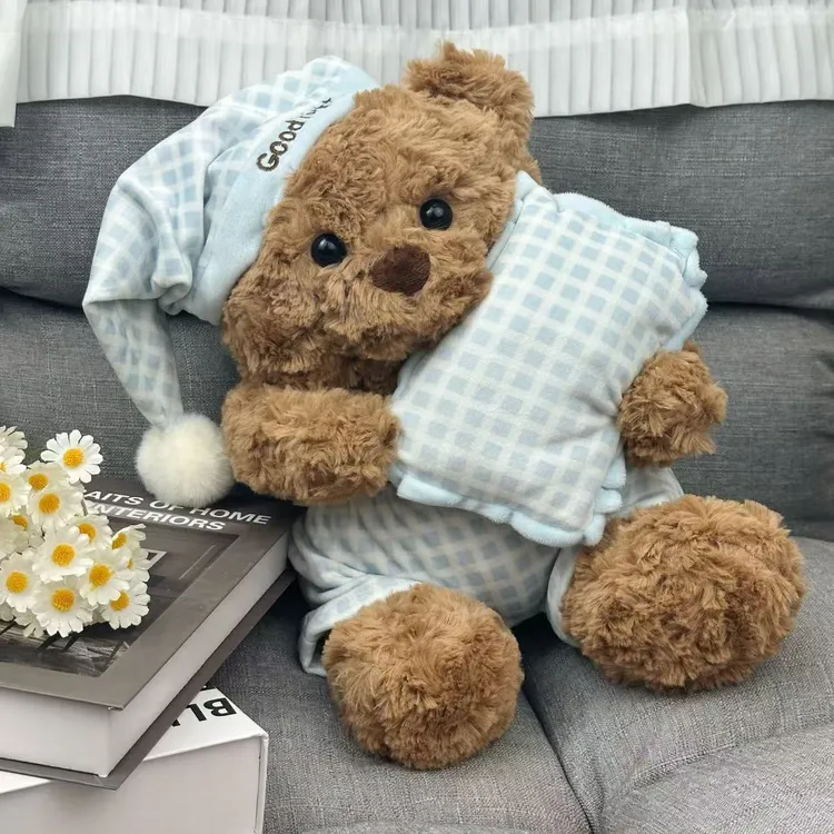 可爱睡衣小熊公仔玩偶泰迪熊毛绒玩具睡觉抱枕娃娃儿童礼物FFV