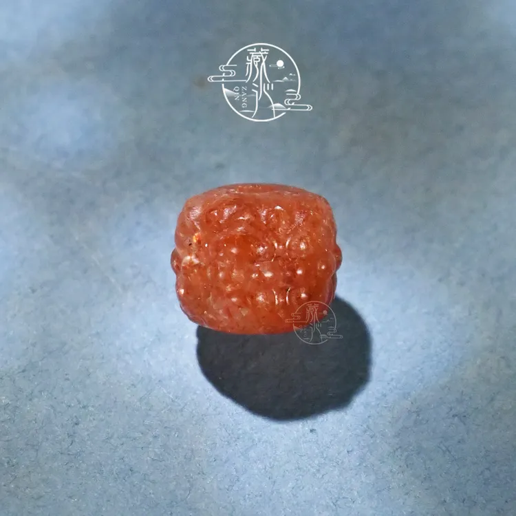 8MM金太阳并蒂莲桶珠文玩星月手串DIY配饰顶珠腰珠隔珠手持散珠子