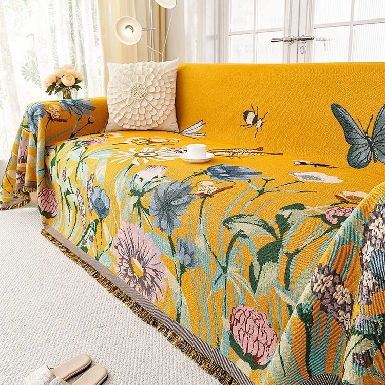 美式田园风沙发盖布四季通用2025新款全盖巾雪尼尔防猫抓套罩毯子