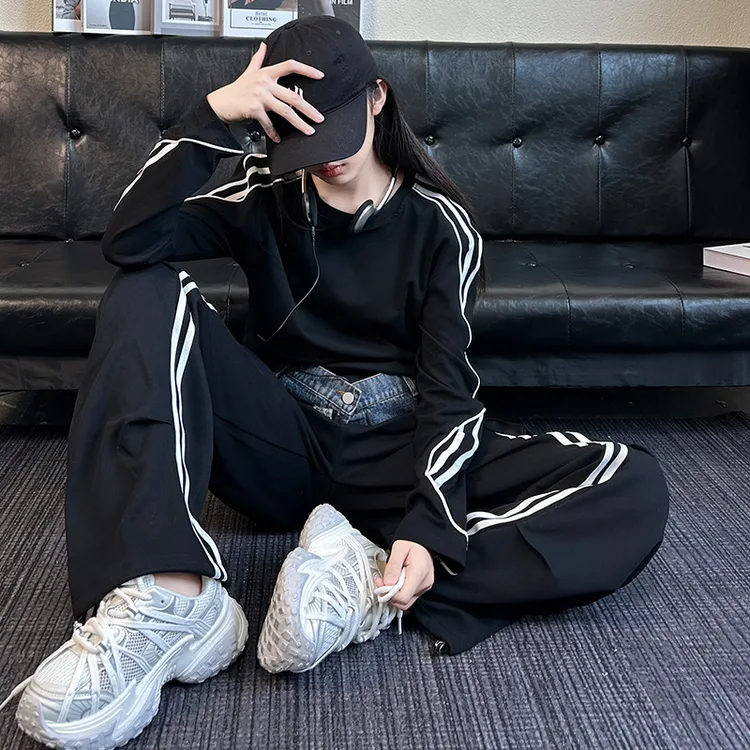 初中生开学季日常穿搭青少年休闲宽松运动套装女大童洋气卫衣裤子