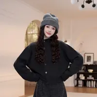 【YANYAN】圆领纯色斜扣毛衣女秋冬季新款慵懒风长袖针织衫YY-9214