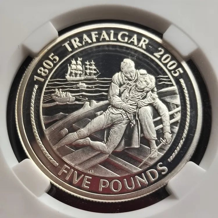 稀有特拉加海战28.4g伊丽莎白女王精铸银币
