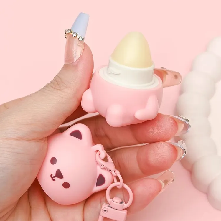 可爱小熊儿童专用润唇膏水果无色保湿滋润防干裂起皮小男女孩唇膏