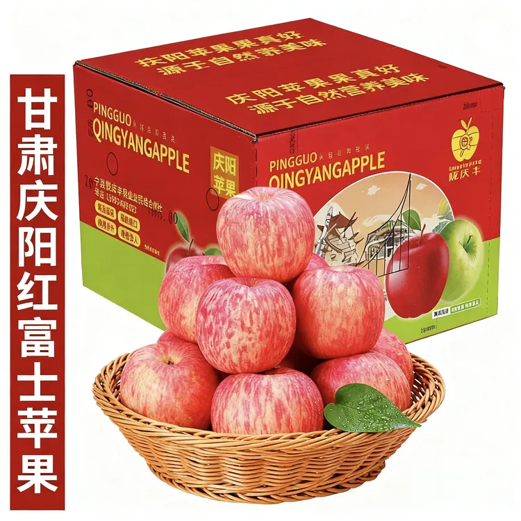 新鲜苹果富士正宗庆阳红富士苹果新鲜冰糖心脆苹果水果产地直发