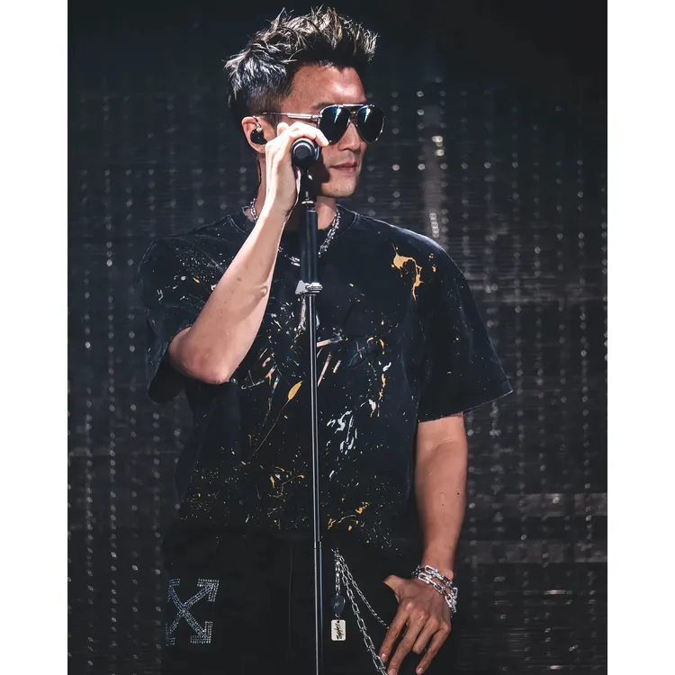 谢霆锋做旧同款纯棉t恤短袖演唱会进化evolution广州泼墨涂鸦应援