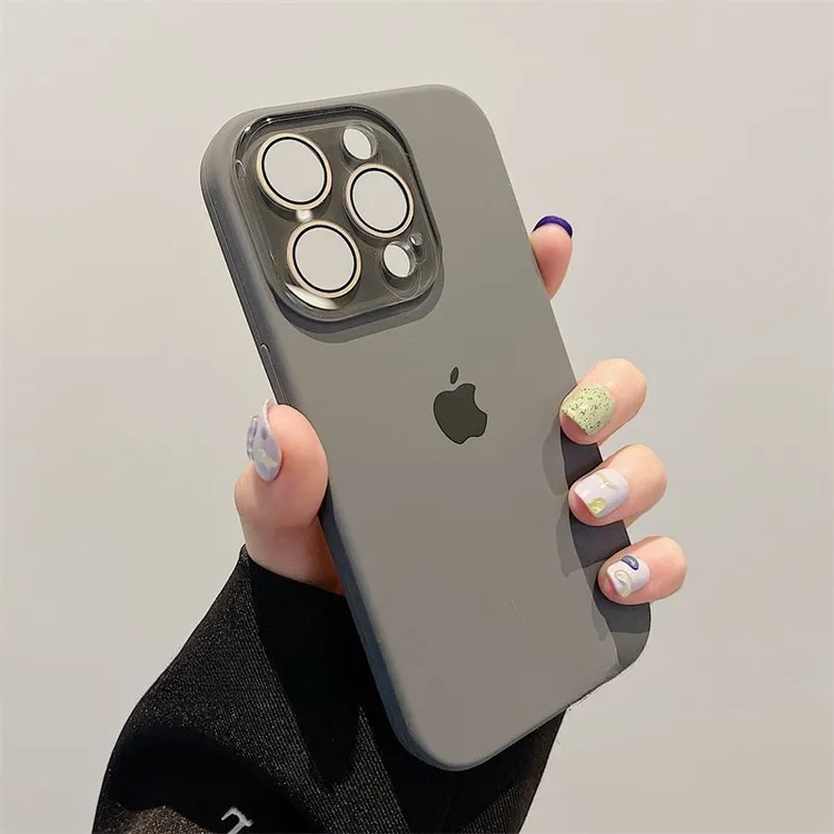 液态硅胶自带镜头膜适用苹果15promax手机壳新款iPhone14全包13防