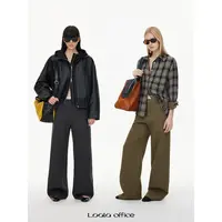 LOALA OFFICE【09.28新品】直筒休闲拖地西服裤