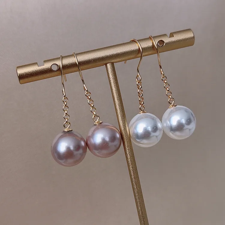 【海伦姐姐专属】 S925银施家珠环环相扣金色大风吹冷白耳钩12mm