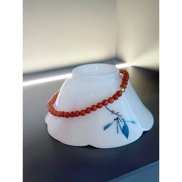 宝森南红手串女款时尚百搭单圈气质典雅简约精选高品质精美