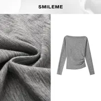 SMILEME【闲庭雅致】"绵羊毛"时尚百搭针织T恤R5347006