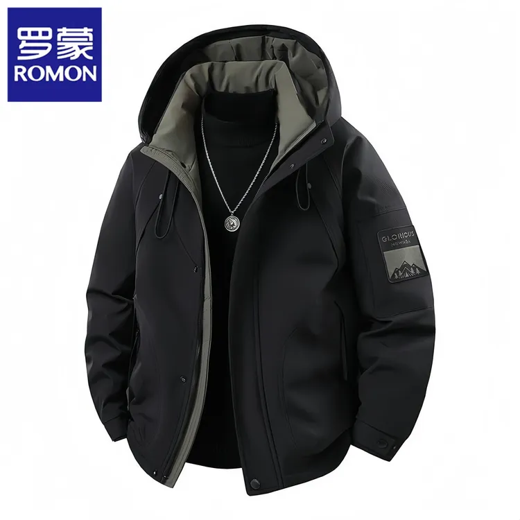 Romon/罗蒙户外男士羽绒服冬季新款潮牌高级感防寒服工装休闲外套