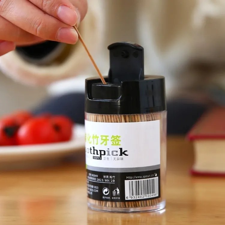 一次性碳化竹制细牙签家用餐厅酒店水果签毛竹双头剔牙掏牙竹牙签
