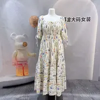 9321长款碎花气质连衣裙