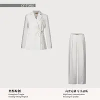 【飒姐专属】秋季休闲风时尚设计师款西装上衣+裤子套装W25D626