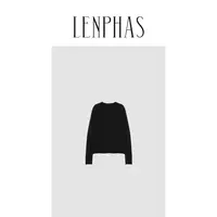 【LENPHAS】圆领卷边针织衫