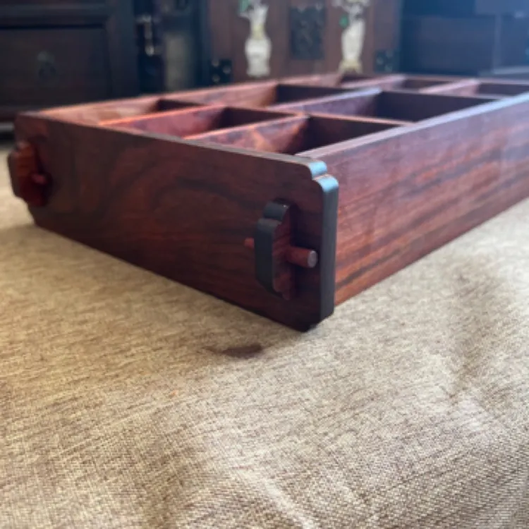 榫卯工艺多种材质收纳盒实用美观盒子置物多格木质精致古风复古