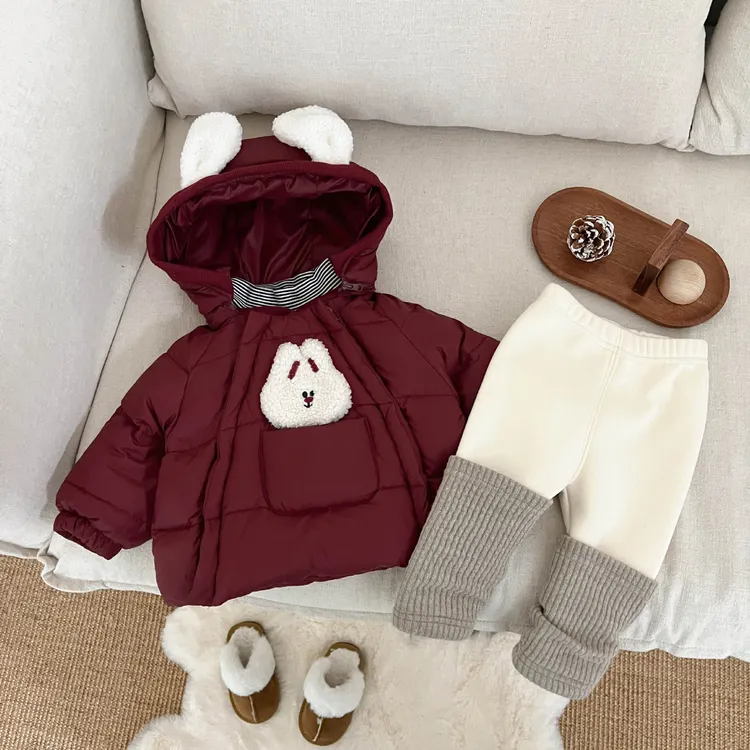 婴幼儿冬季喜庆拜年服女宝宝可爱羽绒服小女孩加厚保暖白鸭绒外套