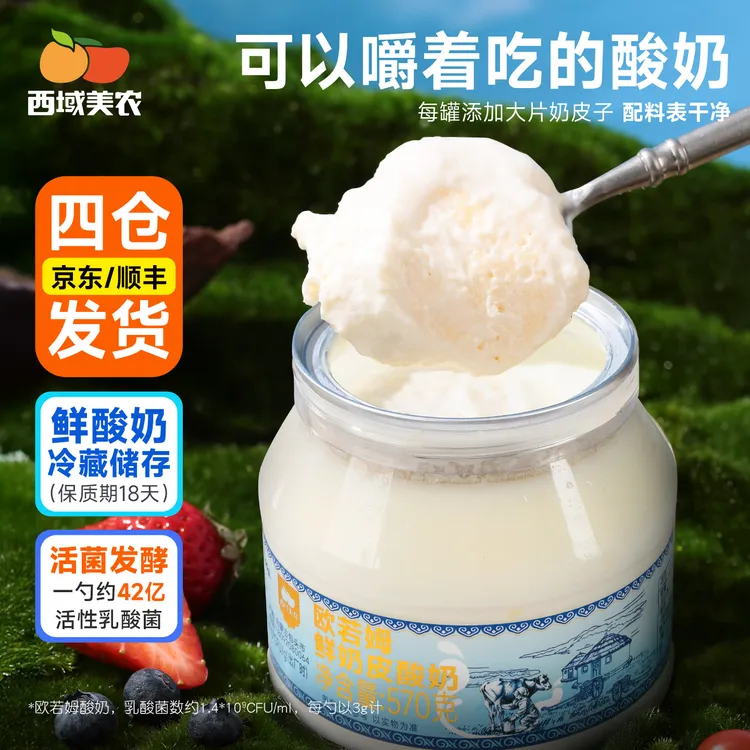 【西域美农】 欧若姆奶皮子老酸奶570g*2/1kg*2