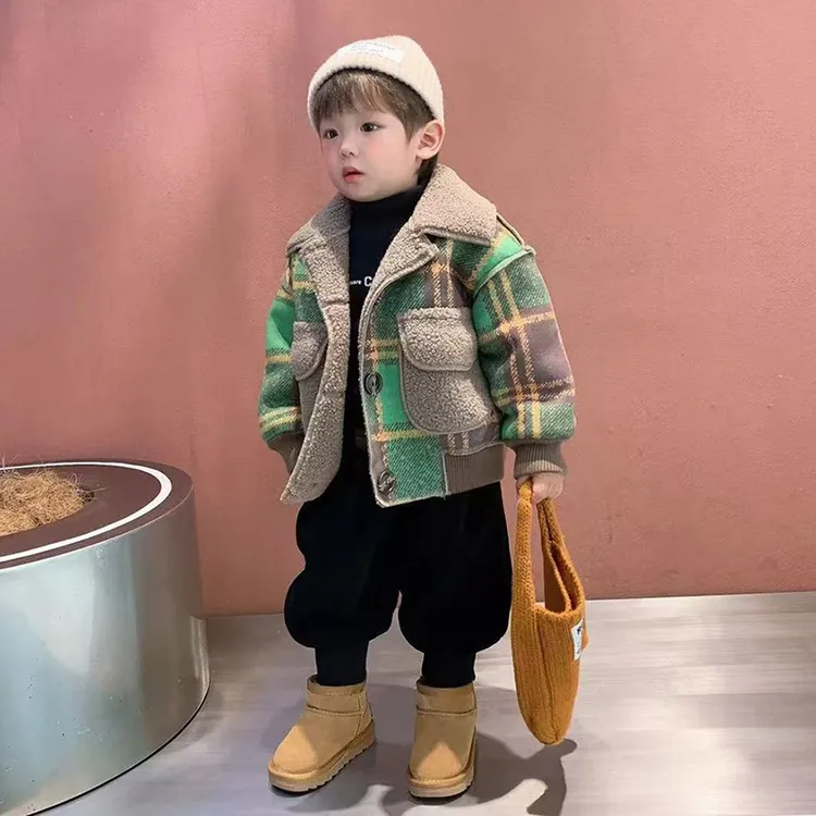【实体品质】儿童加绒外套秋冬2025新款男童皮毛一体女童冬装夹克