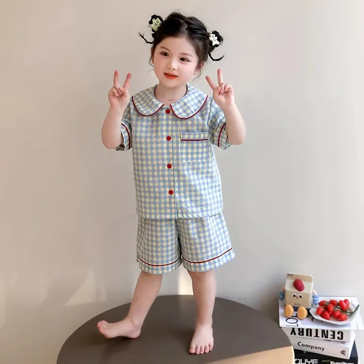 云朵棉儿童睡衣女孩夏季新款薄款短袖公主风中大童外穿家居服套装