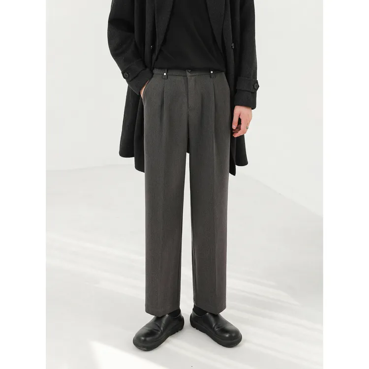 卓卓韩版合身小直筒长裤 男士休闲裤高级垂感西装裤通勤职业西裤