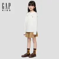 Gap女童2025秋季新款小熊刺绣娃娃领纯棉T恤上衣儿童装DR829463