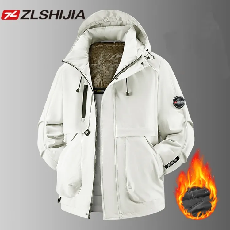 战狼世家男士短款外套保暖棉服运动户外连帽防水工装拼接棉衣男