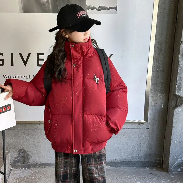 女童冬装棉服2025冬季新款洋气儿童加厚保暖外套短款面包服棉衣