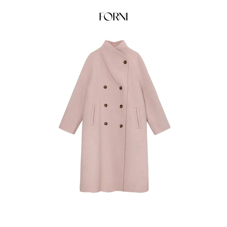 FORNI 人间万花筒 韩系双面呢毛呢外套绵羊毛百搭经典款气质大衣