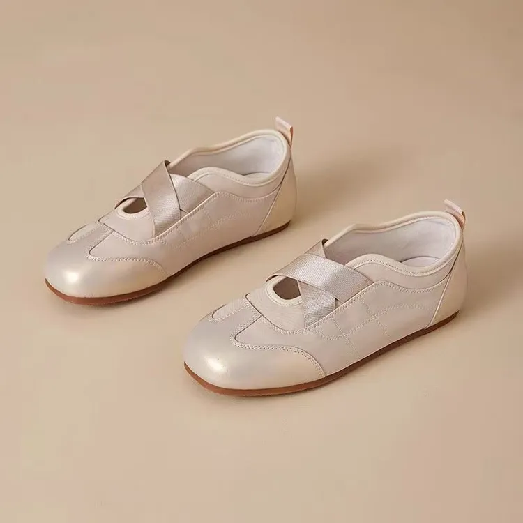 法式内增高浅口平底单鞋女秋季百搭休闲透气运动鞋芭蕾风玛丽珍鞋