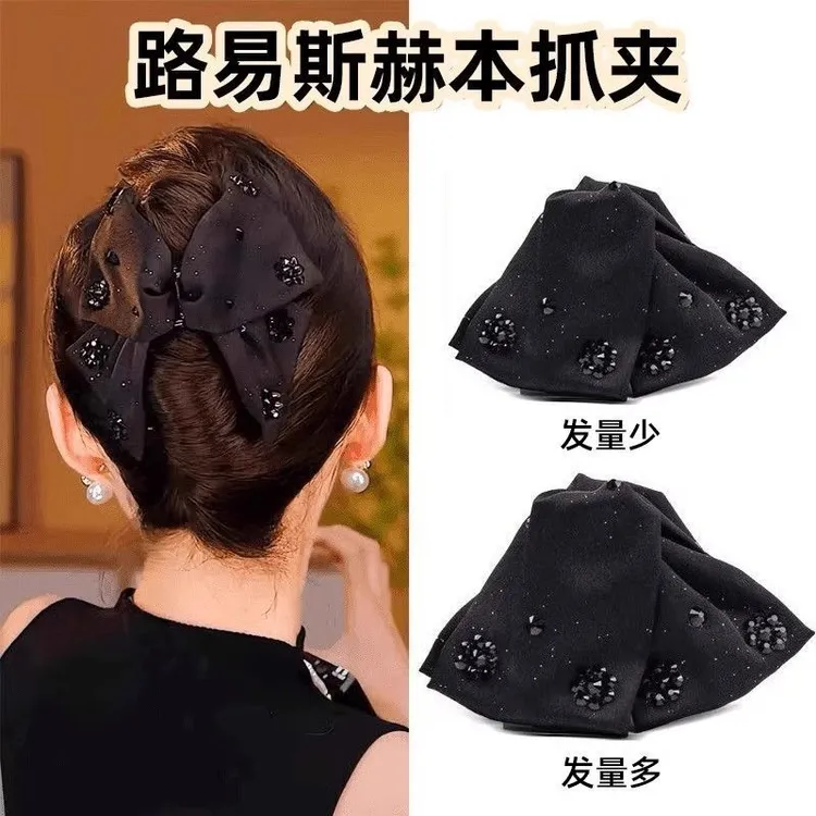 2025新款 法式蝴蝶结抓夹女后脑勺显发量头饰盘发高级感鲨鱼夹