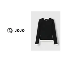 『大乔JoJo』【分界线】羊绒圆领假两件！圆领基础款长袖修身显瘦T