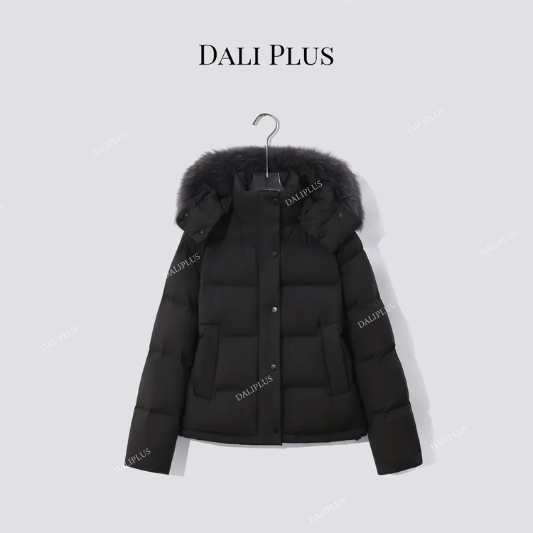 DALI PLUS“可拆卸狐狸毛90鹅绒服”保暖加厚羽绒服外套-D5MM3045