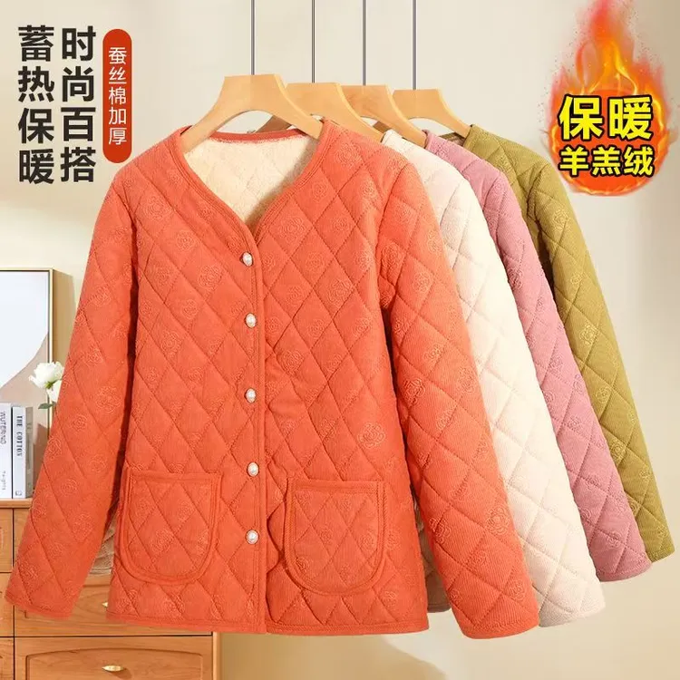保暖不起球棉衣时尚保暖中式棉服大码时尚秋冬羊羔绒短款