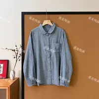 喜樂  2025全棉色纺磨毛格纹衬衫冬季新款时尚百搭拼色休闲女上衣