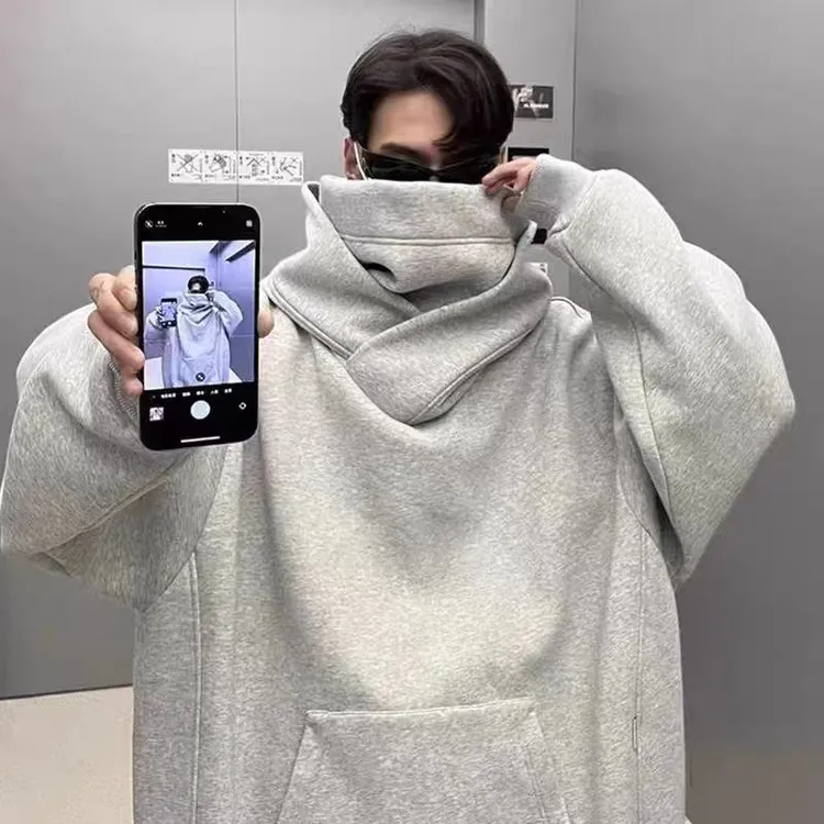 i人社恐卫衣特大码80-300斤连帽外套男女装堆堆领情侣运动休闲潮